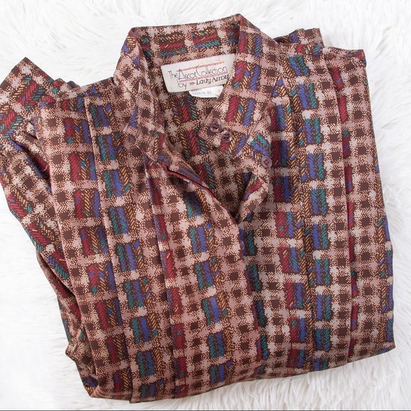 The Ascot Collection by Lady Arrow Vintage Checkered Button Down - Picture 8 of 8